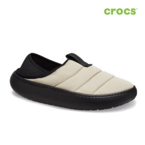 CROCS Kids' Black and Cream Slippers